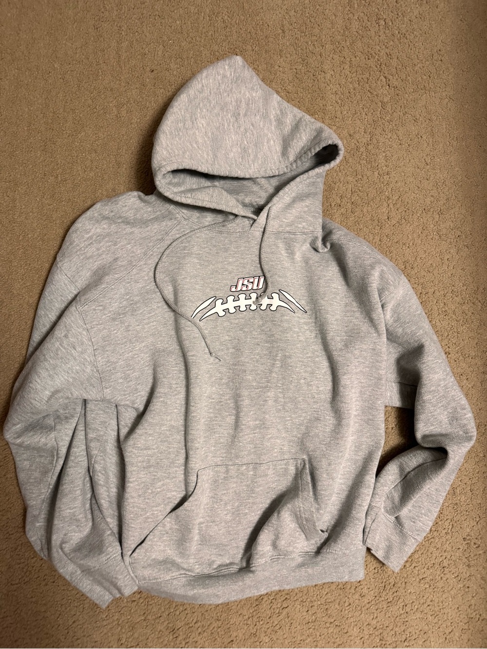 Gray JSU Football Graphic Hoodie - Men's Pullover Sweatshirt